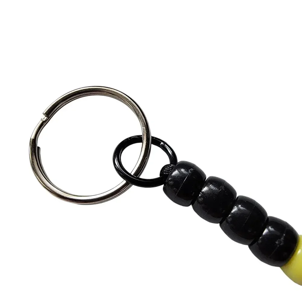Black & Yellow Football Keychain Beaded‎ Handmade NFL NCAA Sports Fan Mom Dad